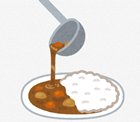 カレー盛る