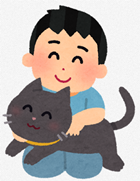 猫とスキンシップ
